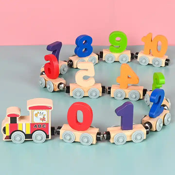 Educational Toys Wooden Magnetic Digital Train Set