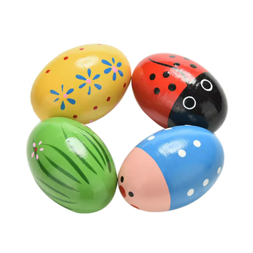4Pcs Sand Eggs Percussion Instruments Wooden Percussion Musical For Children kids Gift