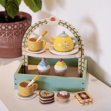 Afternoon Tea Set Wooden Toys Baby Role Playing Kitchen Toys