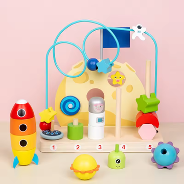 Rocket Orbiting Beads Maze Game Multi-Function Preschool