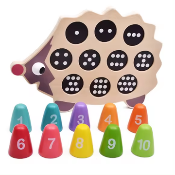 Wooden Hedgehog Math Toy for Kids Early Educational Gift