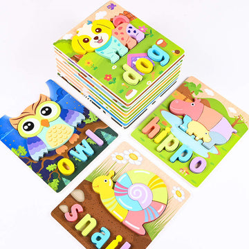 Montessori Wooden children Educational toys 3D jigsaw Puzzles