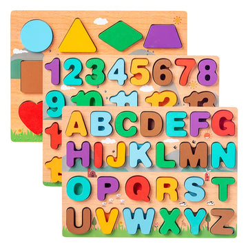 Wooden ABC alphabet shape puzzle board