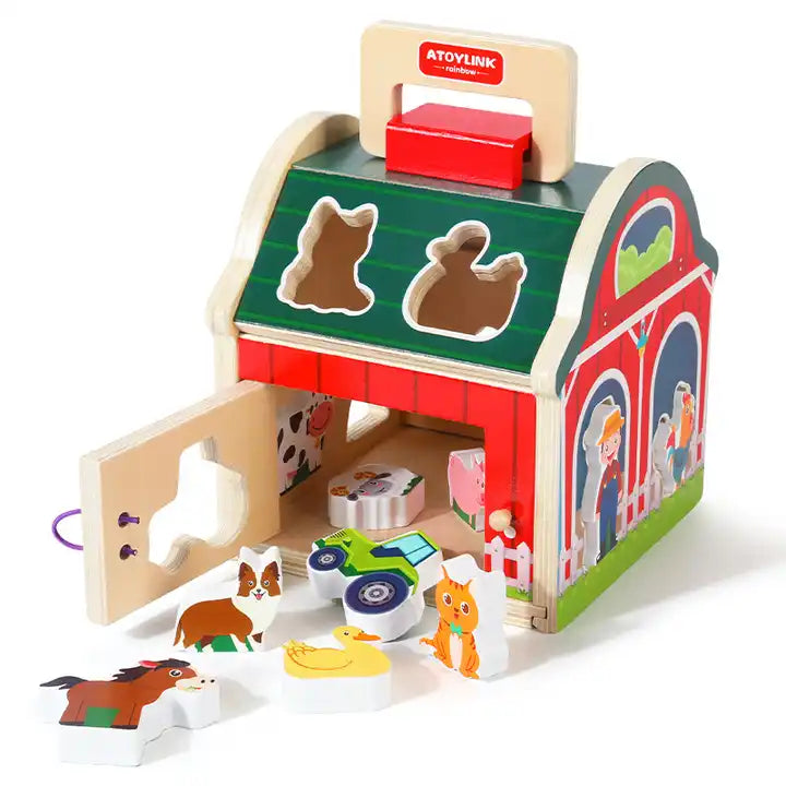 Farm Animal Matching Stem Shape Color Sorting House