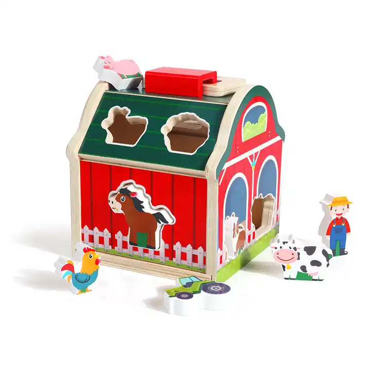 Farm Animal Matching Stem Shape Color Sorting House