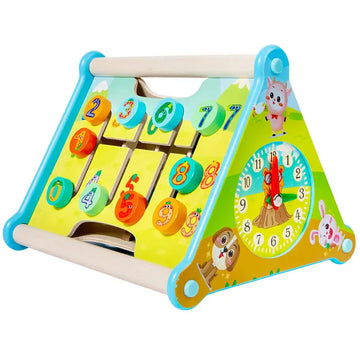 Multi-functional Learning Tool Busy Box Wooden Triangular Digital Walking Board