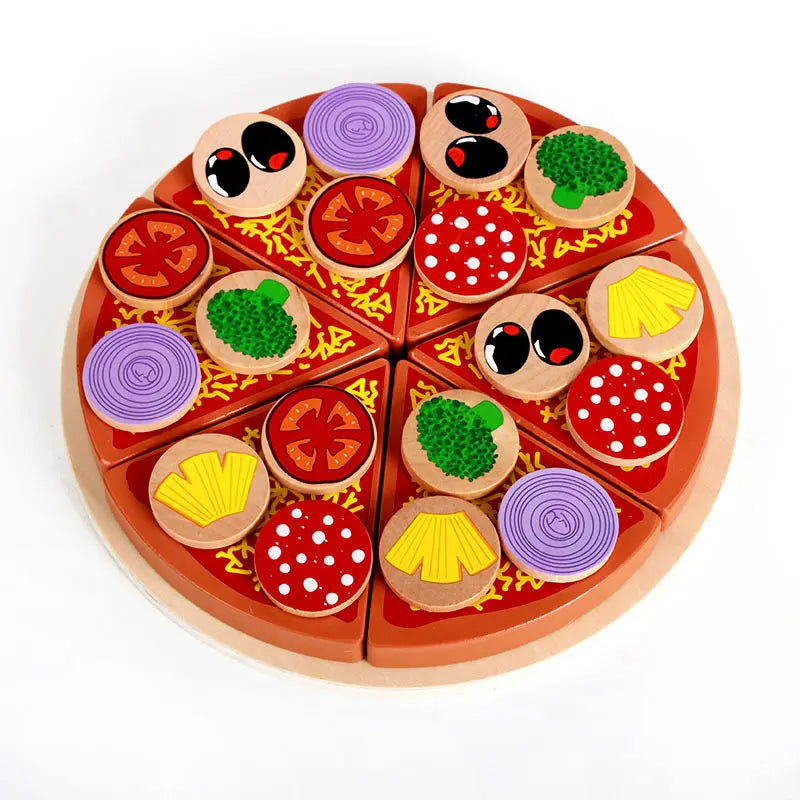 cooking play wooden pizza toy set