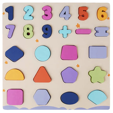 3D numerical geometric shape panel puzzle