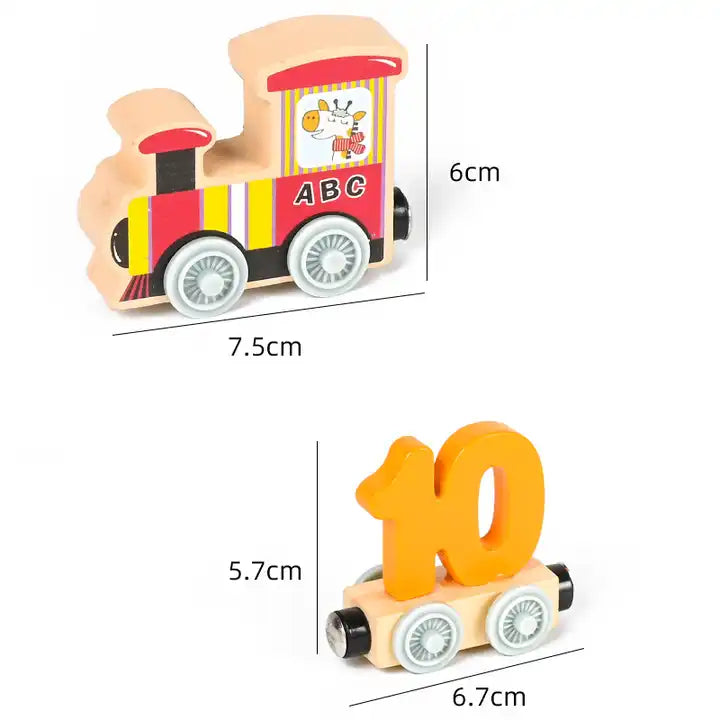 Educational Toys Wooden Magnetic Digital Train Set