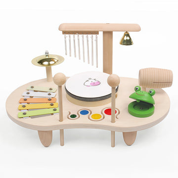 Kids Drum Set Wooden Musical Instruments for Toddlers Baby Preschool Educational Musical Toys Montessori Toys for Kids Ages 3-6