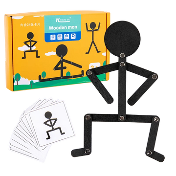 Kids Montessori Toys Wooden Early Learning Educational Puzzles Sporty Pose JigsawImprove Hands-on Skill Busy Board Gifts
