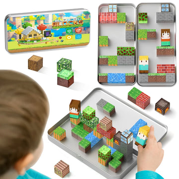 Magnetic Building Blocks Toys with Portable Iron Box STEM Educational Magnet Toys For Kids Boys Girls Gifts