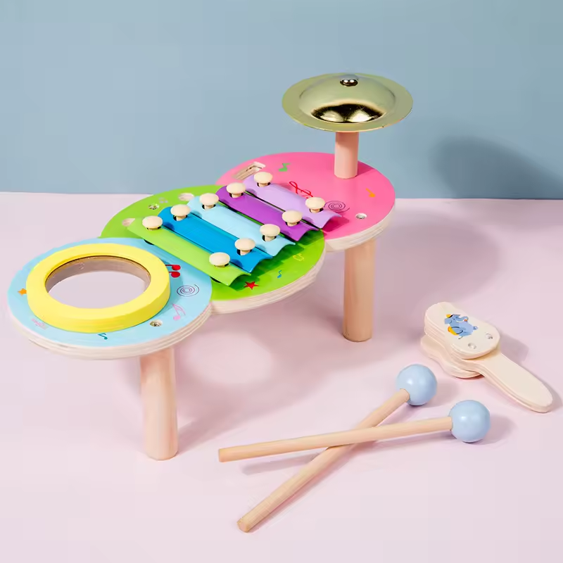 Rainbow 2 in 1 Music Instrument Wooden Xylophone Percussion