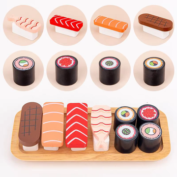 Mini Sushi Pretend Play Wooden Simulated Sushi Toy Sushi Play Set Toys Kids