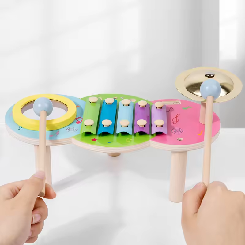 Rainbow 2 in 1 Music Instrument Wooden Xylophone Percussion