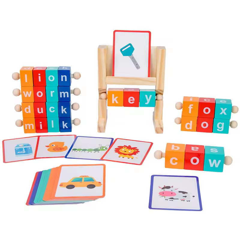 Rotating Letters English Spelling Words Building Blocks