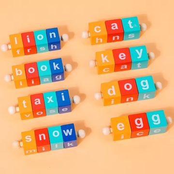 Rotating Letters English Spelling Words Building Blocks