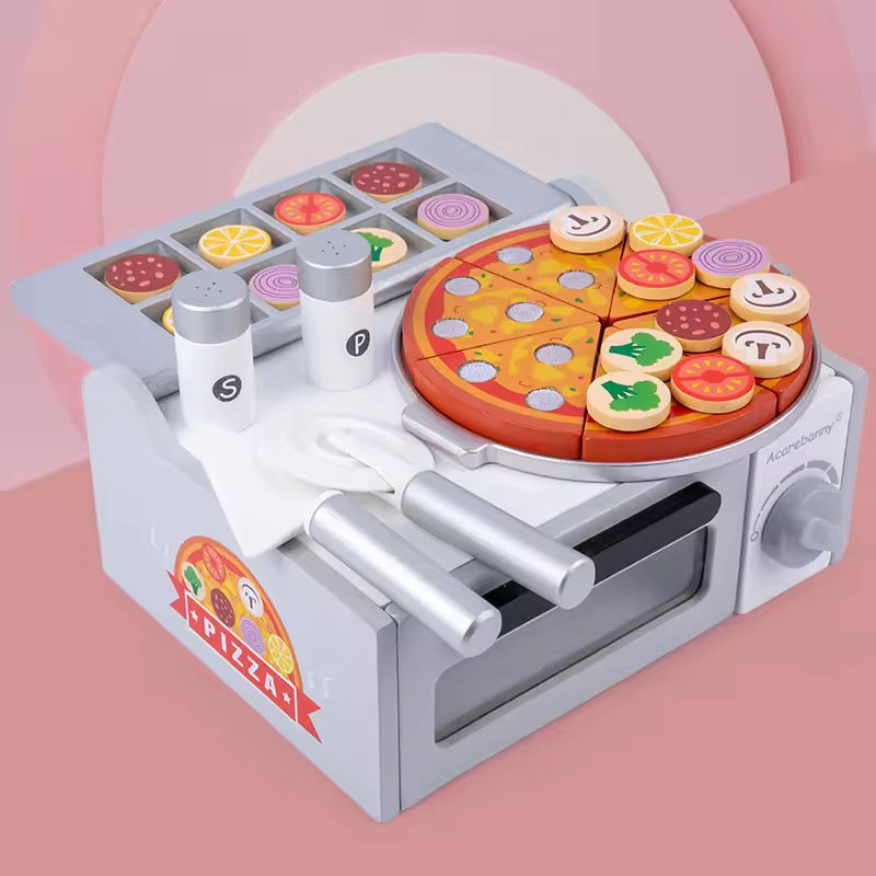 Simulation Wooden Pizza Oven Pizza Slicer Kitchen Play House