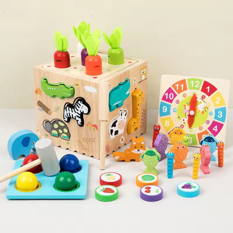 8-in-1 Set Montessori Multifunction Box Wooden Toys