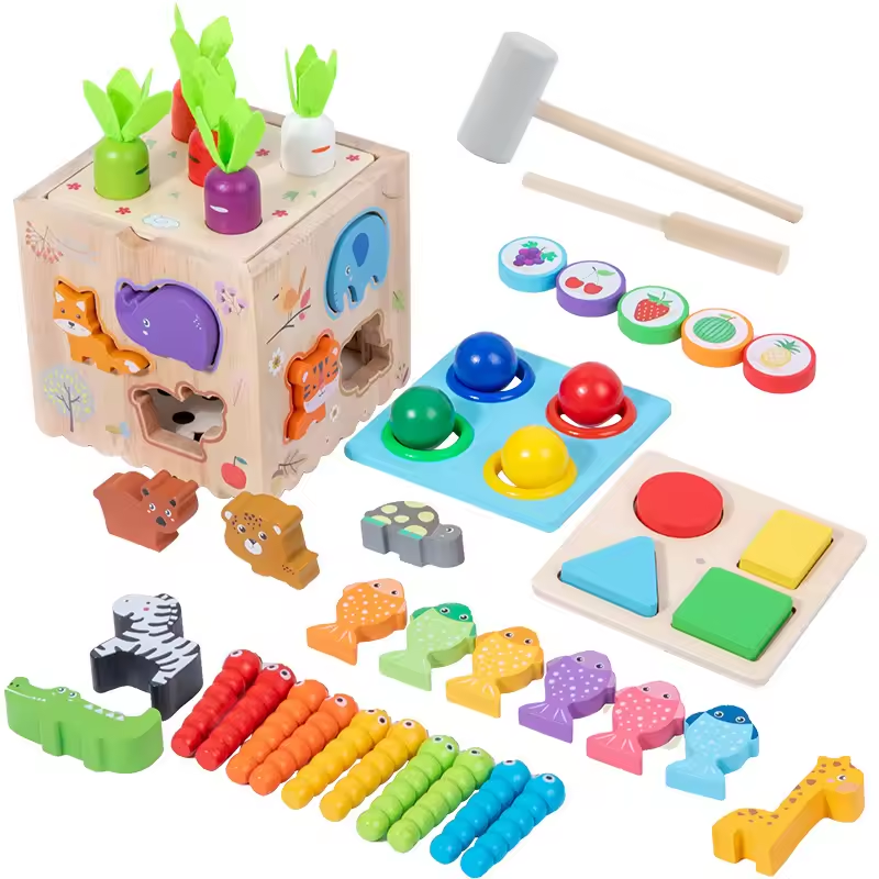 8-in-1 Set Montessori Multifunction Box Wooden Toys