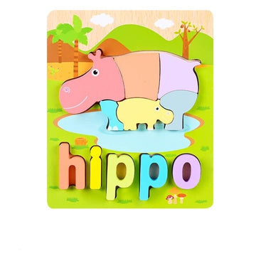 Wooden Puzzle Baby Kids Toddler Learning Jigsaw Animal Toy Gift Brain Games UK